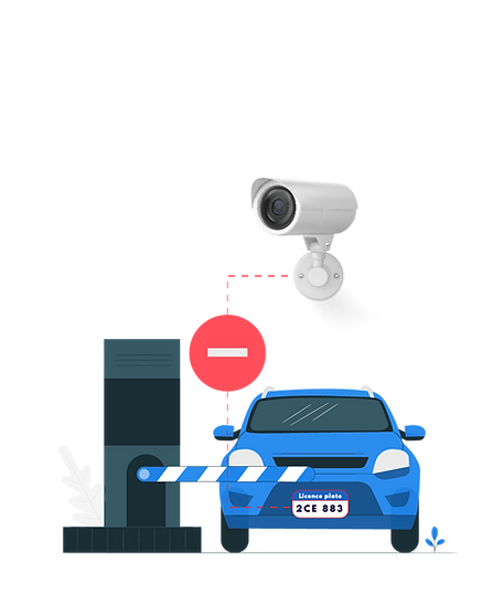 Picture showcasing the license plate recognition feature of Azkavision and its smart gate access control